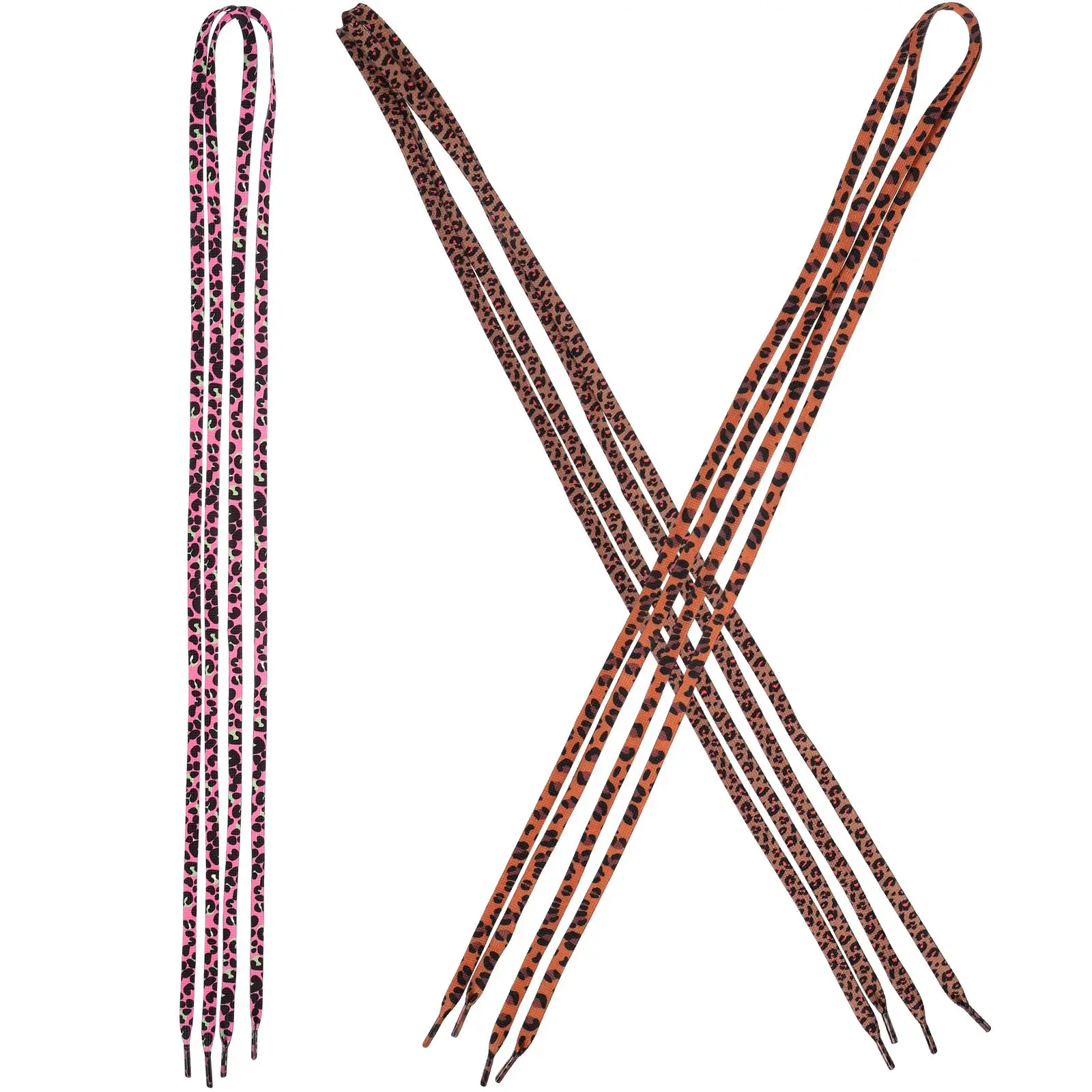 3 Pairs 120cm Flat Shoe Laces Leopard Print Casual Running Polyester Shoelaces Women Sneakers Accessories Red Classic