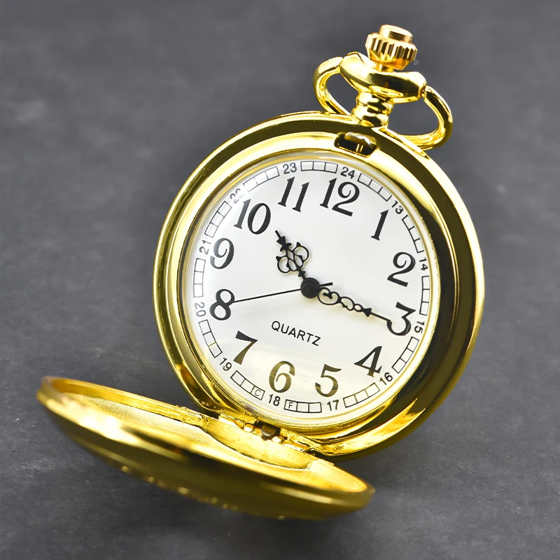 Классические модные Гладкие стальные полированные кварцевые карманные часы 37 см с цепочкой-брелком мужские Подвесные Подарки