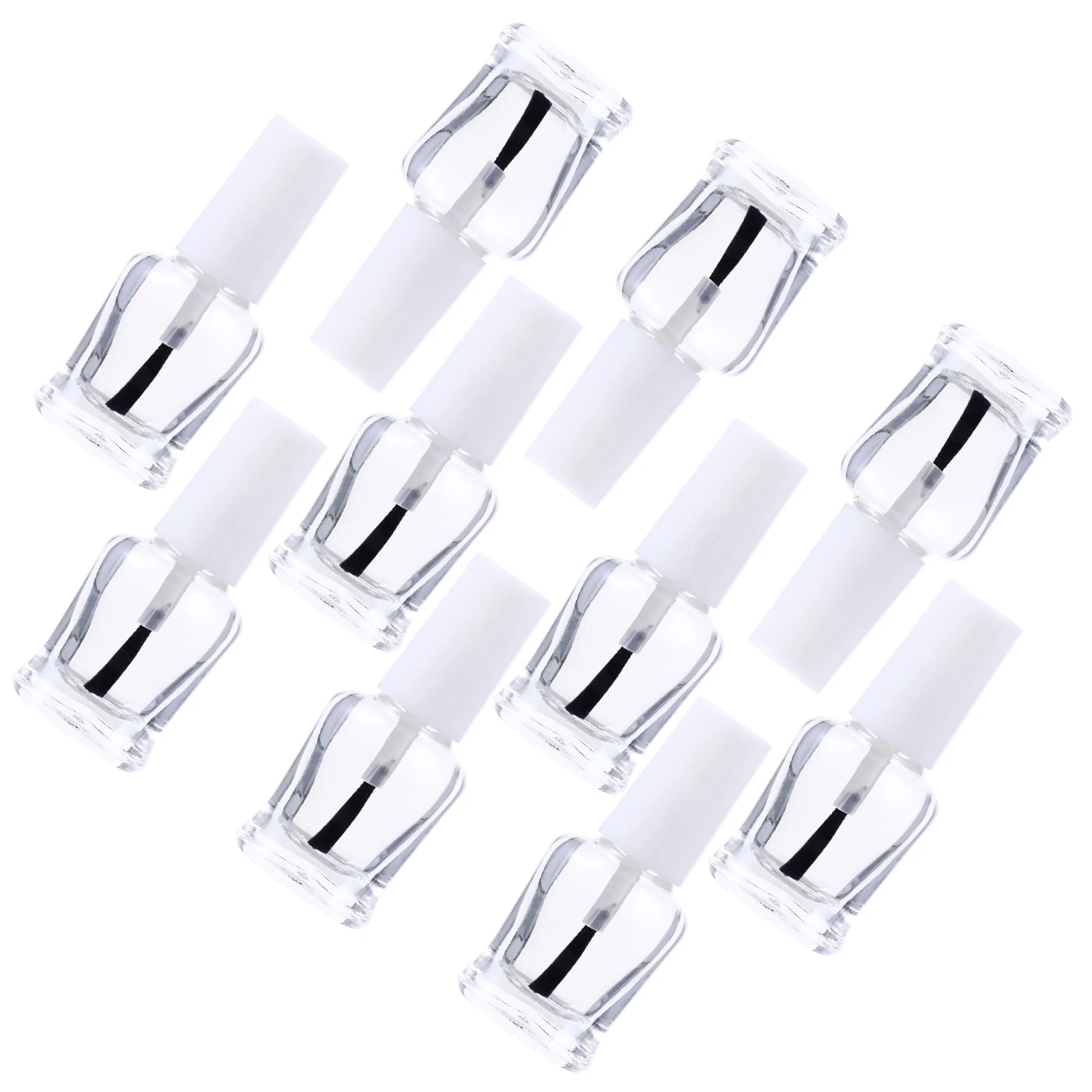 

20pcs Nail Polish Glass Bottles Refillable Transparent Dispenser Empty Containers Subpackaging Art Supplies for Manicure