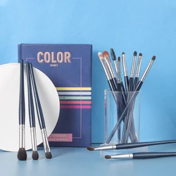 OVW 13pcs Eye Blending Brush Eyeshadow Flat Liner Smudge Eyebrow Blending Concealer Natural-Synthetic Tools kit Brochas