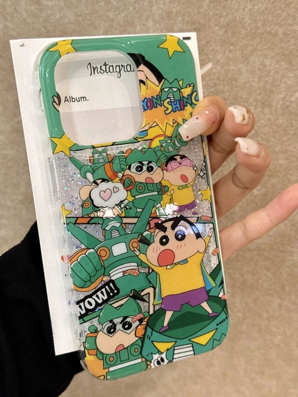 3D Anime Cartoon Cute armour robot Crayon Shin-chan bracket Phone Case For iPhone 11 12 13 14 15 16 17 Pro Max Plus Cover﻿﻿﻿﻿