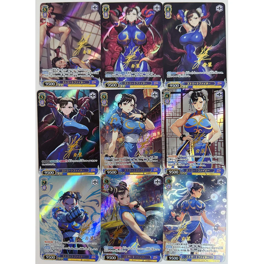 9PC/Set Anime Goddess Tales DIY ACG Kolekcjonerskie karty Prezent dla chłopców Boże Narodzenie Urodziny Rem Ram Tsukino Usagi Premium Flash Card