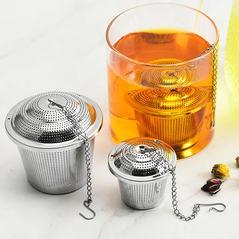 

Multifunction Tea Strainer 304 Stainless Steel Reusable Or Kitchen Cooking Seasoning Bag Chained Lid Filter Loose Spice Infuser