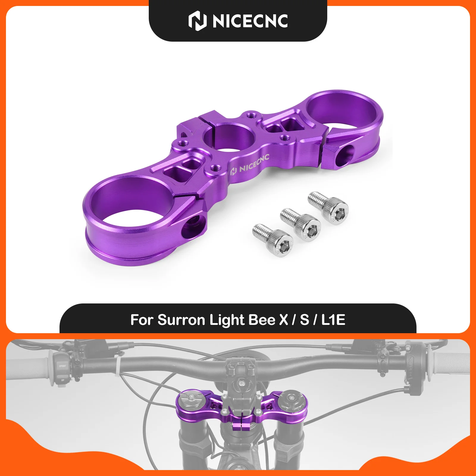 NICECNC For Surron Light Bee X Light Bee S 2025 Electric Dirt Bike Upper Triple Clamp Top Link Plate Bracket Aluminum