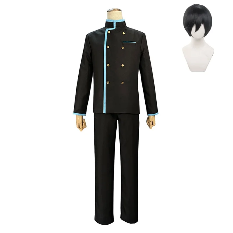 Blue Lock Cosplay Rin Itoshi Cosplay Costume High School Boys Uniform Green Wig Halloween Party Suit Cosplay Costumes for Men