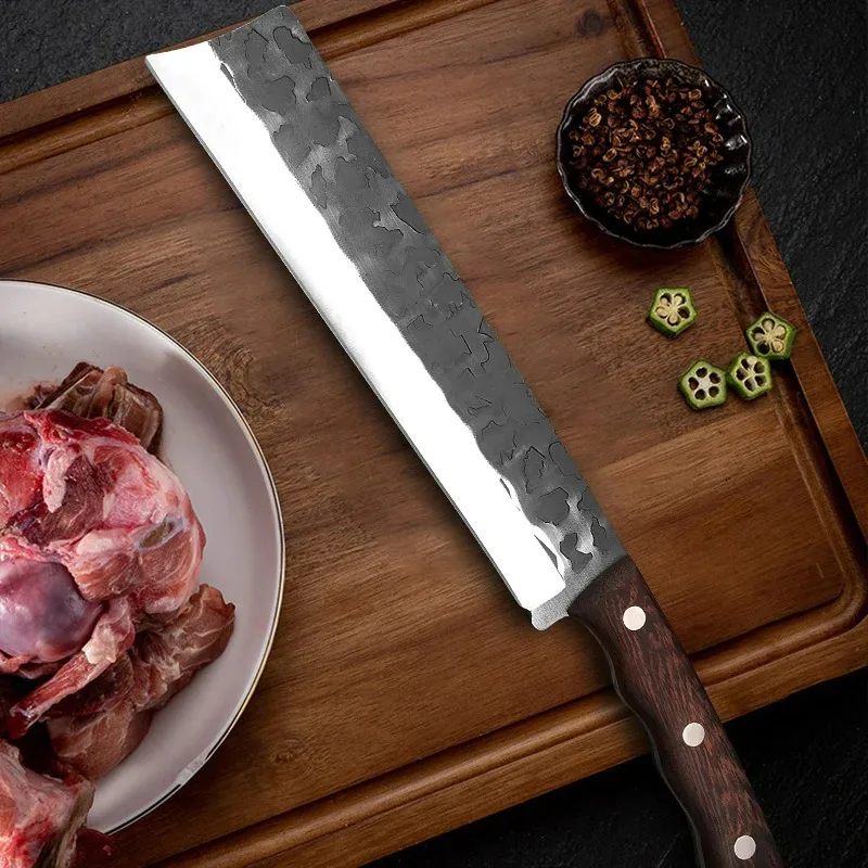 Stainless Steel Forged Big Bone Chopping Knife High Hardness Sharp Chopping Knife Butcher Meat Cleaver Kitchen Utility Knife