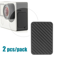 QIUNIU 2 pcs /lot USB Side Door Protective Cover Replacement for GoPro Hero 3/3+/4 Silver/Black Side Door For Go Pro Accessories