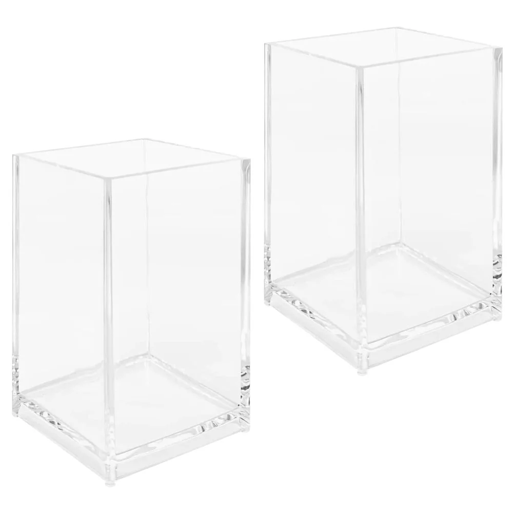 

2 Pcs Storage Rack Acrylic Pen Holder Shelves Makeup Organizer Pencil for Desk Brush Holders