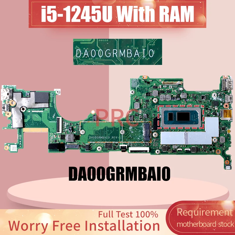 DA00GRMBAI0 Laptop Motherboard SRLWY i5-1245U With RAM Notebook Mainboard