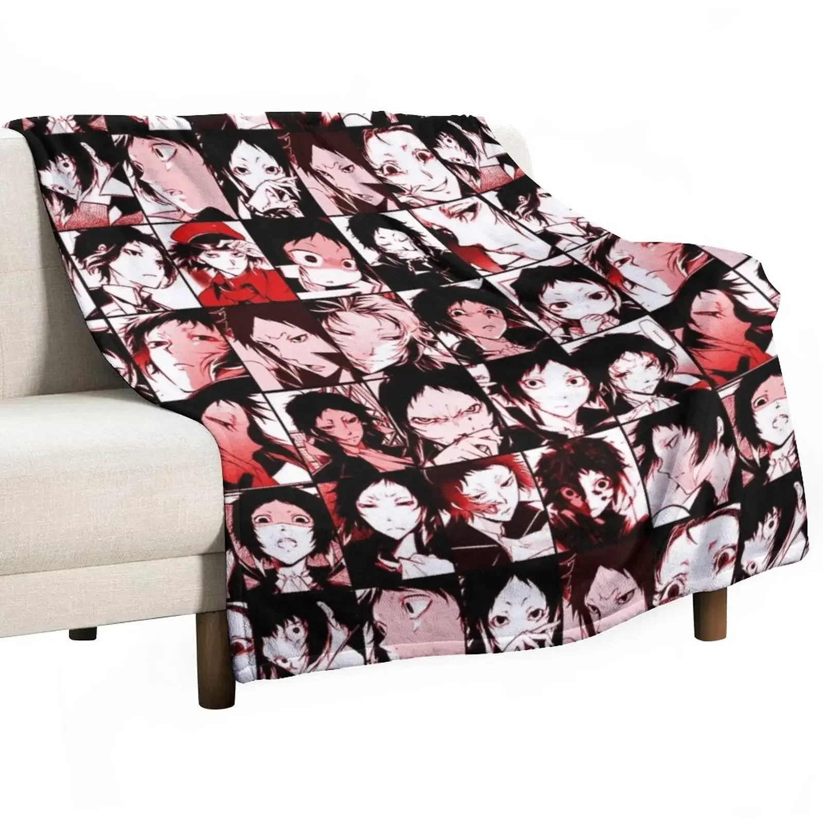 Akutagawa Ryunosuke- collage color version Throw Blanket Thermals For Travel Extra Large Throw blankets and throws Blankets