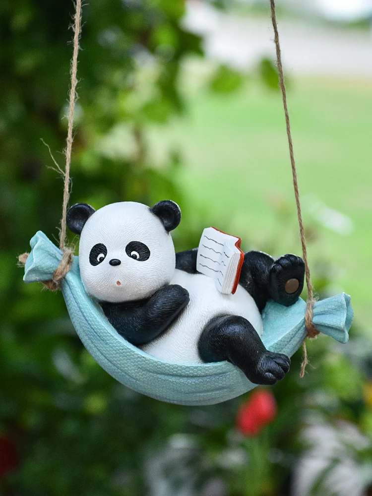 

Cute Rabbit Panda Hanging Basket, Resin Craft, Balcony Garden Patio Decor, Cat Miniature Figurines, Home Decoration Accessories