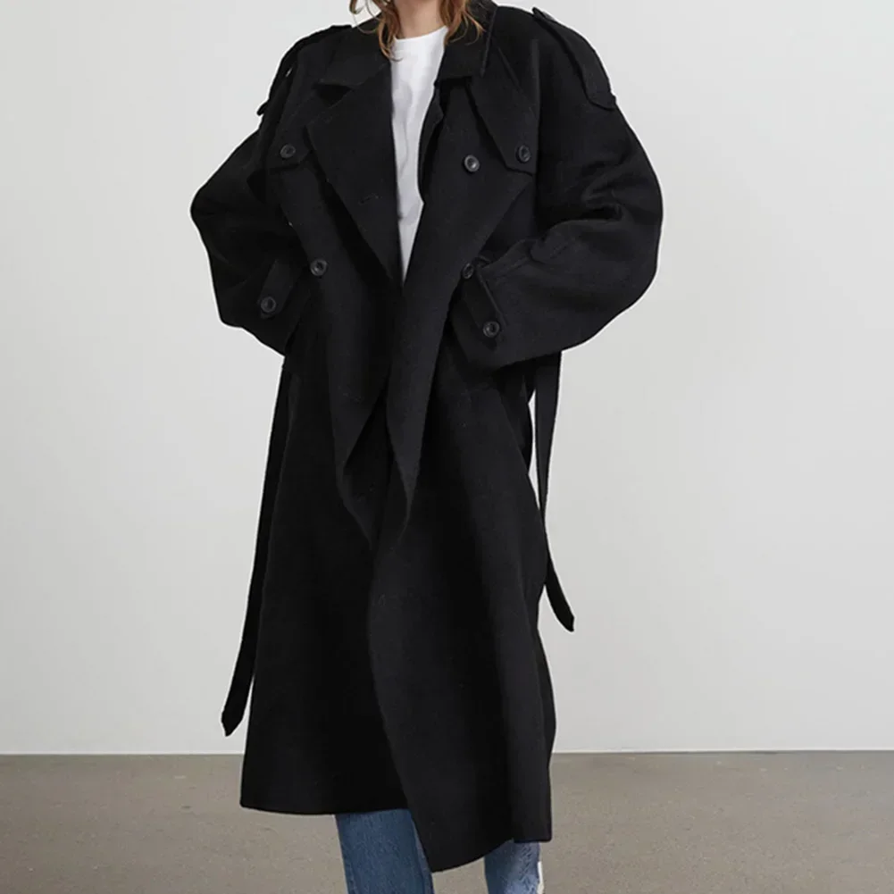 الخريف الربيع ملابس خارجية غير رسمية معطف ربيع الخريف 132 سنتيمتر ، M 133 سنتيمتر ، L 134 سنتيمتر النساء معاطف البني معطف فضفاض ملابس يومية