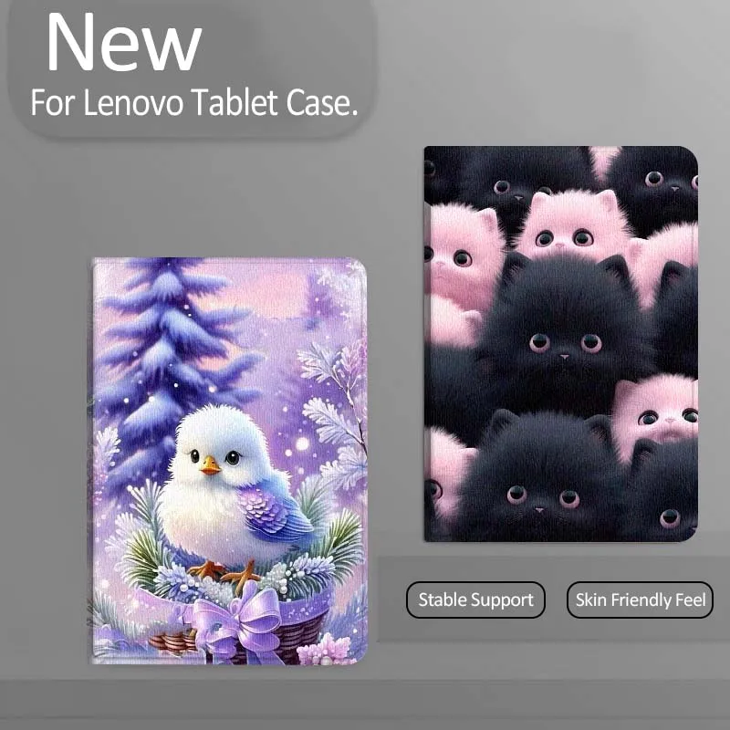 

Cat Bird Cartoon Cute For Xiaoxin Lenovo Tab Pad K11 K10 M10 P11 3rd Plus Pro Legion Y700 Y900 Gen4 2 Tablet Case Gift