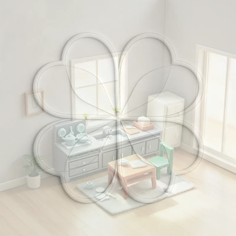 Odor-Free Dollhouse Furniture Ornament Mini Kitchen Living Room Scene Model for Kids DIY Dollhouse Making