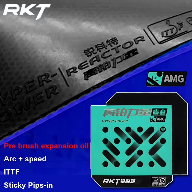 

RKT HYPER-POWER AMG Table Tennis Rubber Sheet Provincial Team Pre Brush Expansion Oil Ping Pong Racket Cover Arc Fast Attack