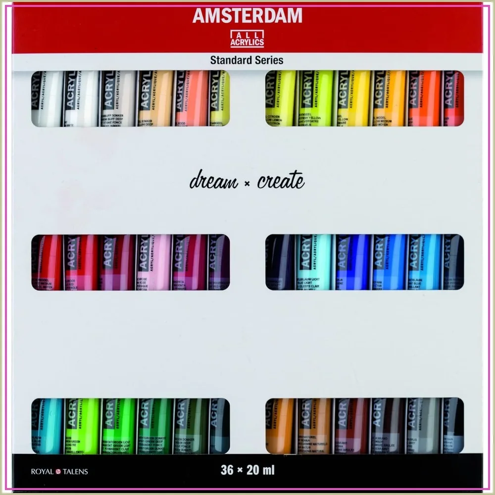 

36x20ml Acrylic Paint Set, Standard Series, High Pigment Load, Waterproof