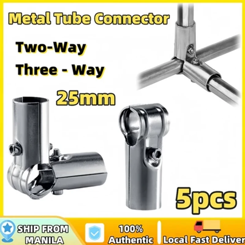 25mm Structural Tube Support System Connectors, 5pcs/10pcs, Sturdy Metal Alloy