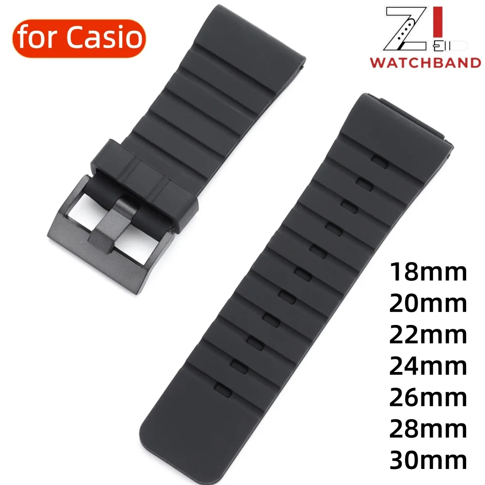 Silicone Strap for Casio 18mm 20mm 22mm 24mm 26mm 28mm 30mm Rubber Waterproof Watchband Student Electronic Sport Universal Wrist
