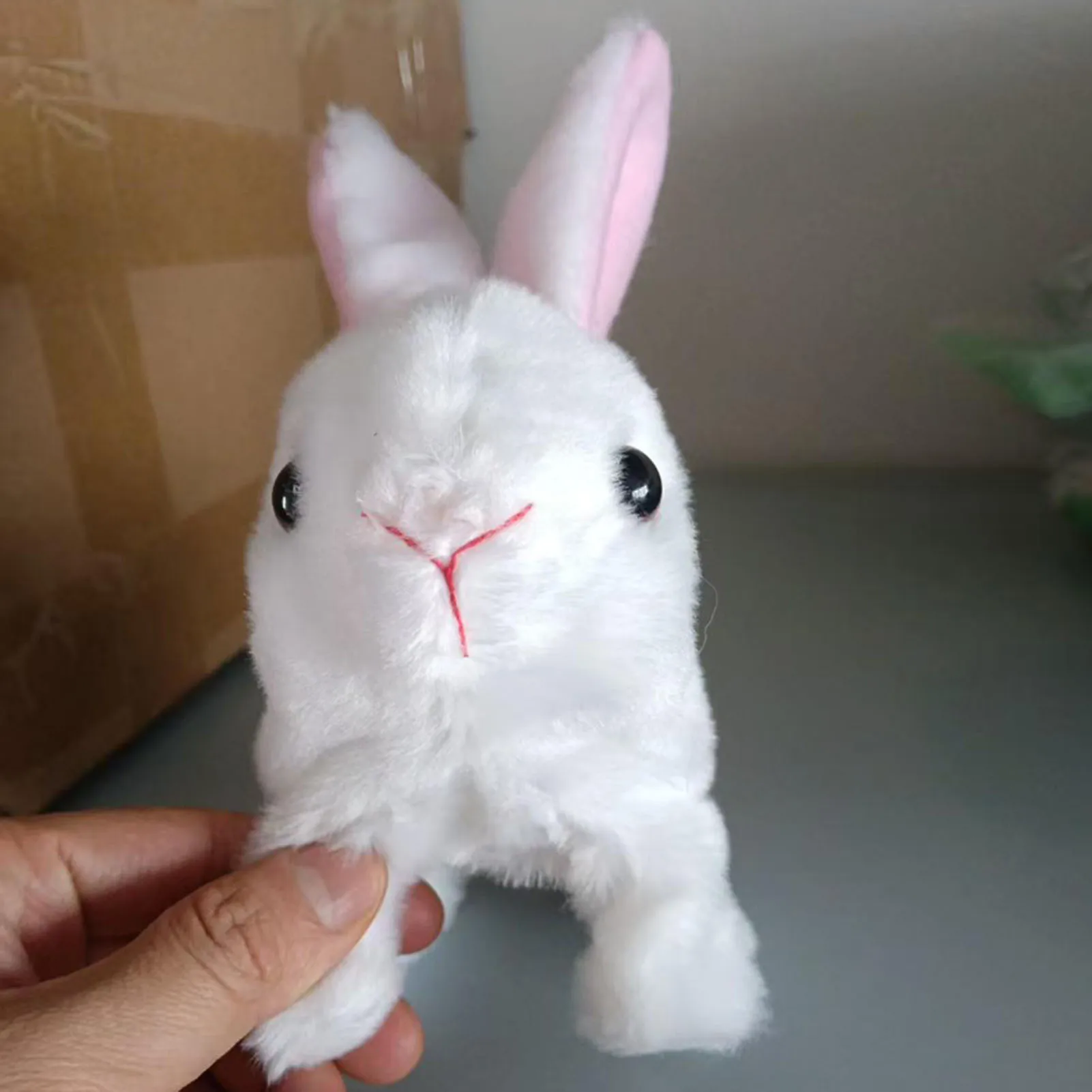 Conejito de peluche eléctrico para niños, juguete de peluche suave con forma de simulación, Animal PEQUEÑO, batería interactiva, regalo favorito