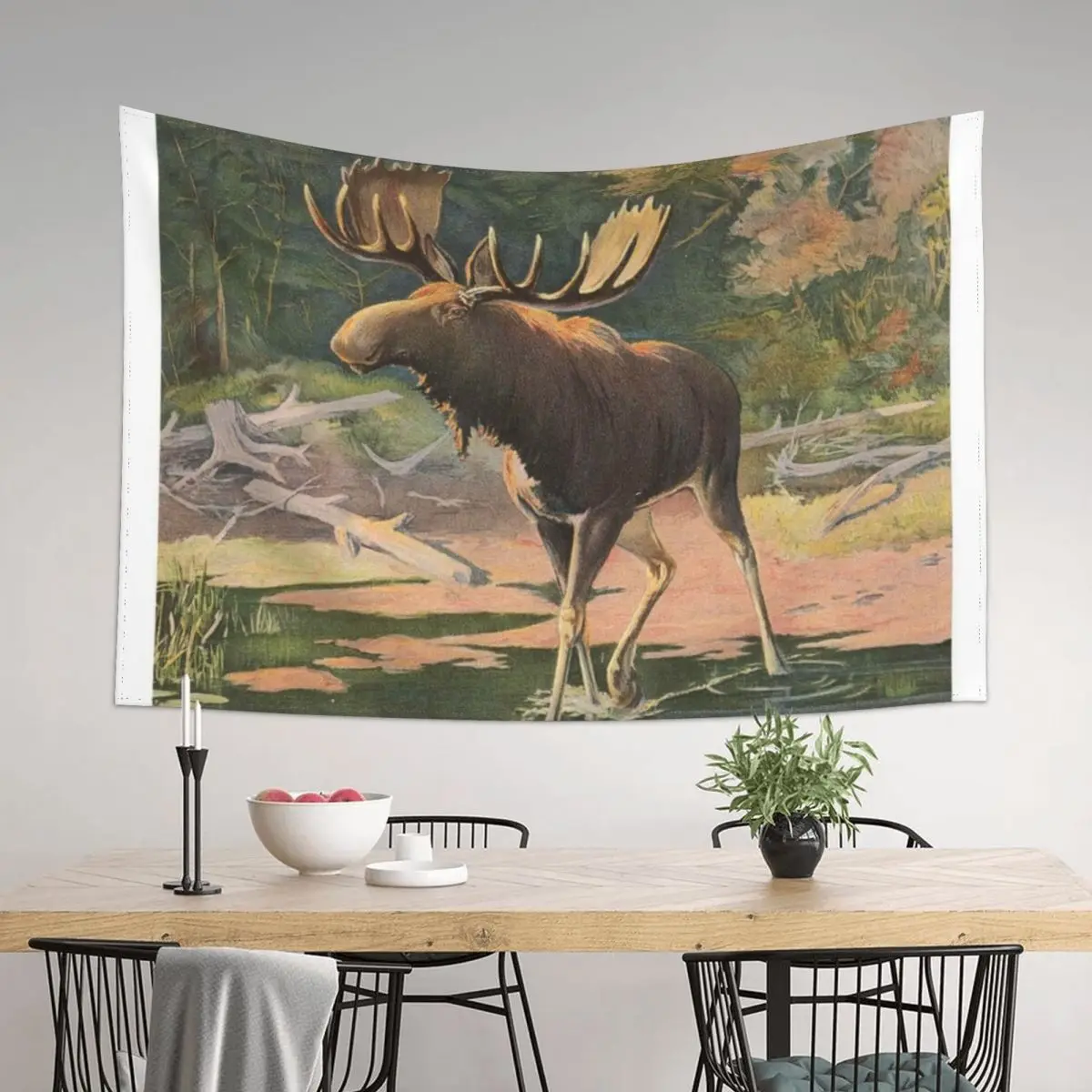 

Vintage Moose Illustration (1902) Tapestry Room Decorations Aesthetics Room Ornaments Korean Room Decor Tapestry