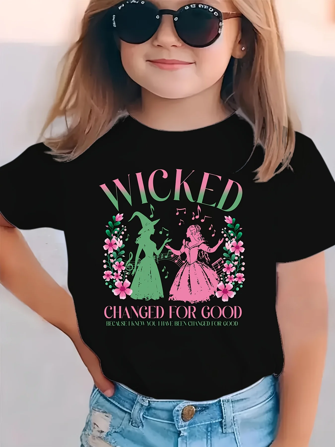 

Wicked Witch Print T Shirt Girls Cotton Short Sleeve Streetwear Vintage Witch Casual Round Neck Short Sleeve Tops Xmas Gifts