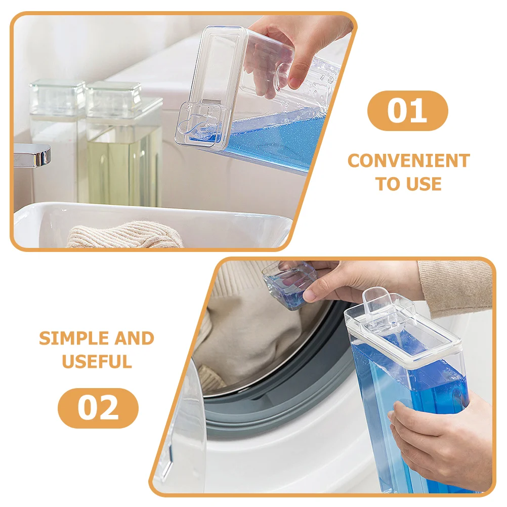 Transparent Laundry Detergent Sealed Storage Box Large-capacity Refill Bottle Lotion Convenient Tank 2pcs for Cereal Container