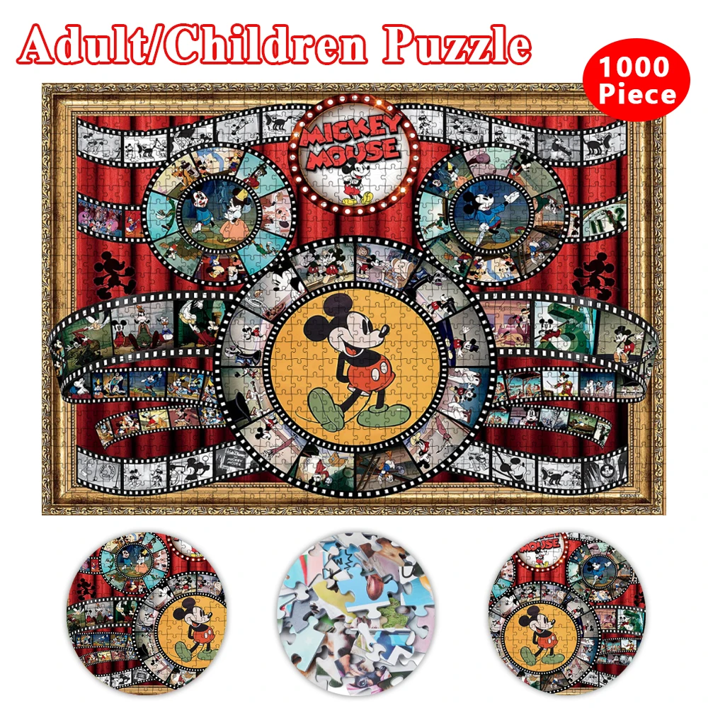 

Mickey Mouse Puzzles for Adults 1000 Pieces Disney Paper Jigsaw Puzzles Educational Decompressing Diy Puzzle Game Toys Gift