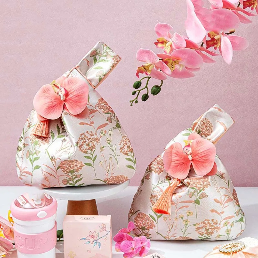 Blume Anhänger Quaste Knoten Handgelenk Tasche Hanfu Zubehör Lagerung Geldbörse Neue Chinesische Stil Handtasche Temperament Elegante