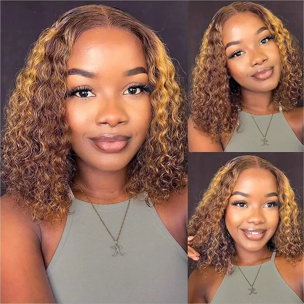 

Deep Wave Wigs For Black Women 13x4 Transparent Lace Front Human Hair Wigs Highlight Curly Hair Wig 6x4 Pre Cut Lace Glueless