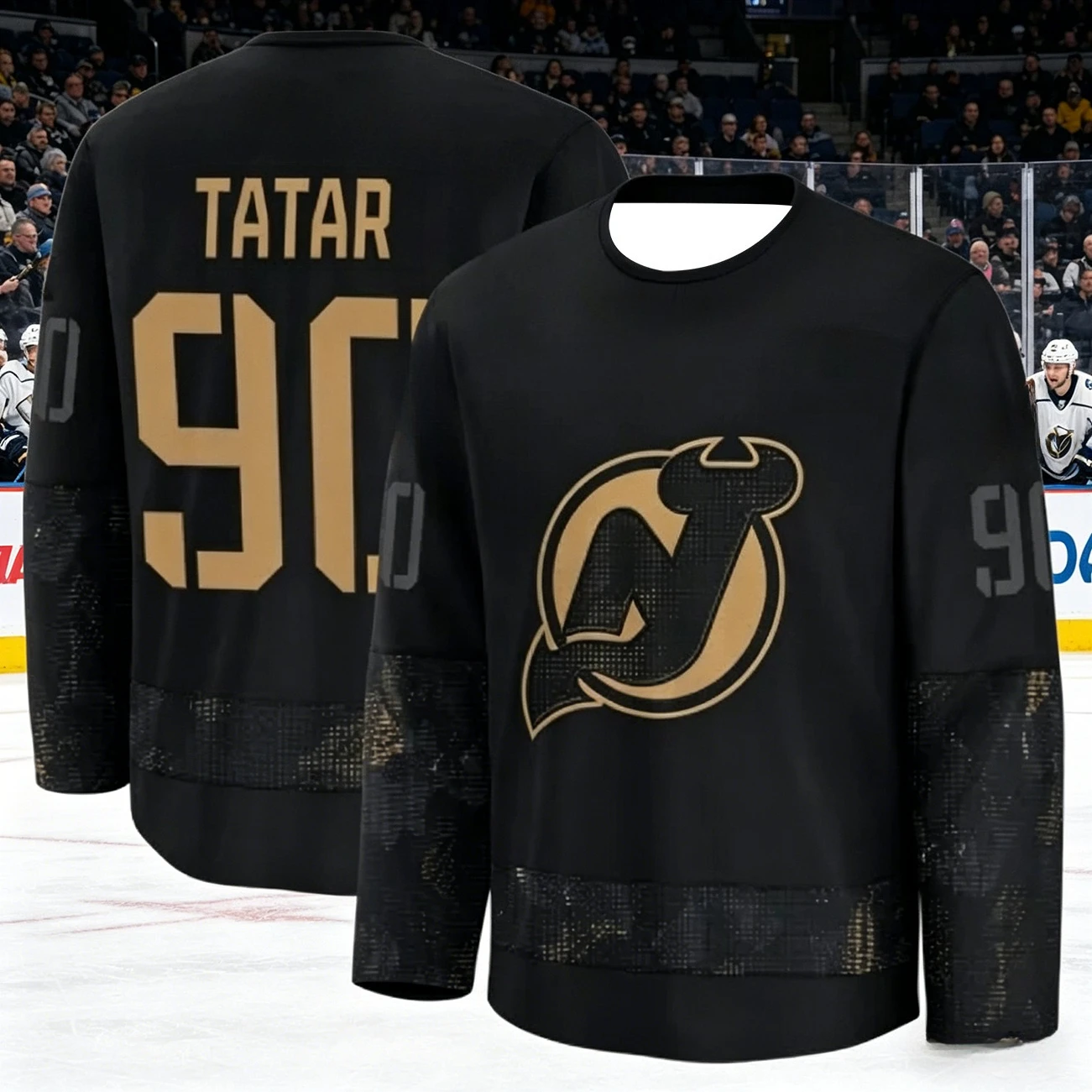 2026 New Jersey Men's Ice Hockey Training Suit - Black and Gold Special Edition 3D Printed Sports Quick-Drying Top Family