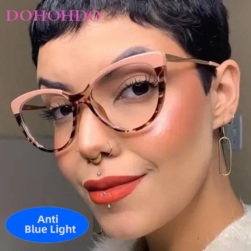 

Vintage Luxury Brand Design Metal Cat Eye Anti Blue Light Glasses Women Men Reading Glasses Optical Eyeglasses Окуляри Ж