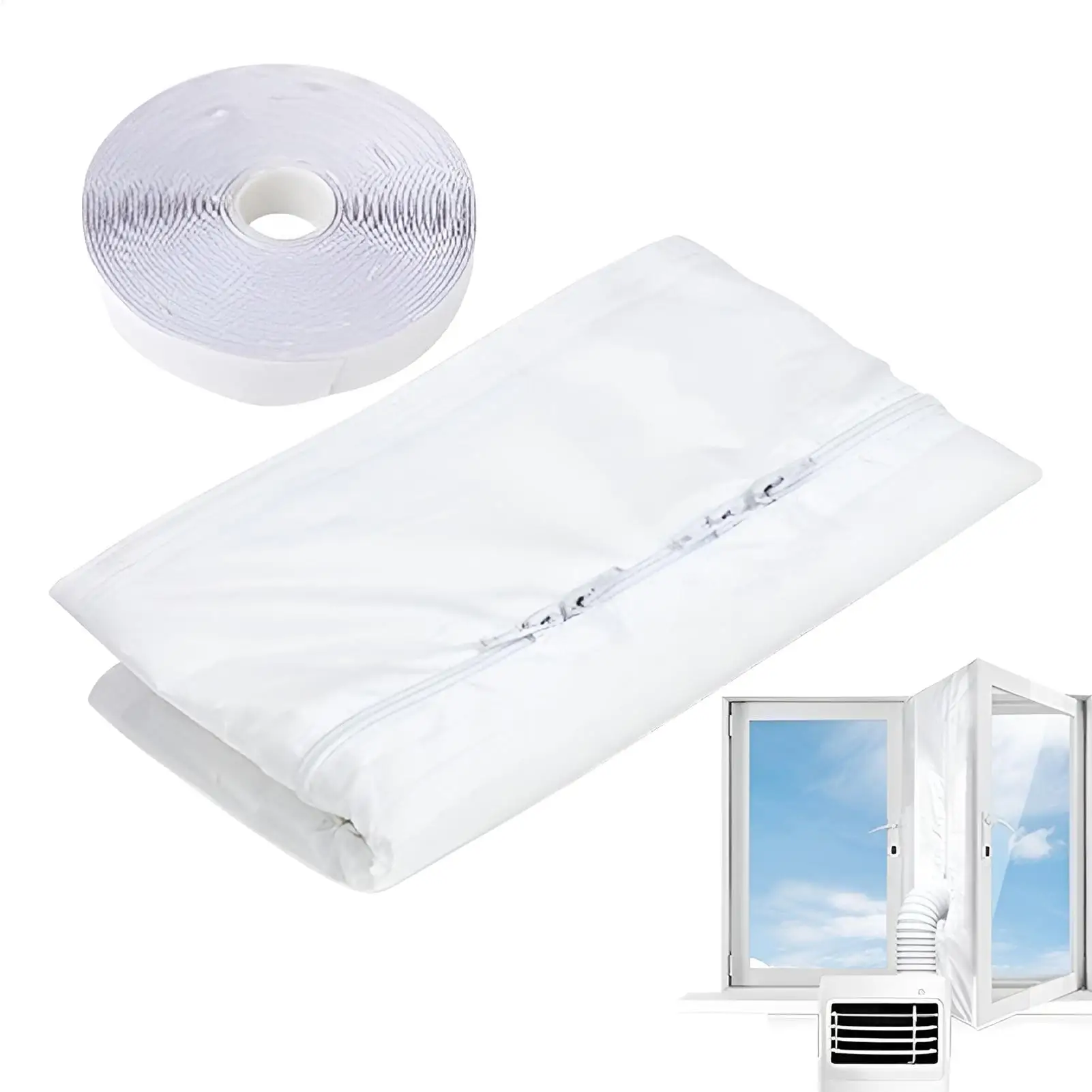 Kit d'étanchéité pour fenêtre de climatiseur, étanche, anti-air chaud, avec effet de ventilation, pour garder la maison au frais et bloquer le vent