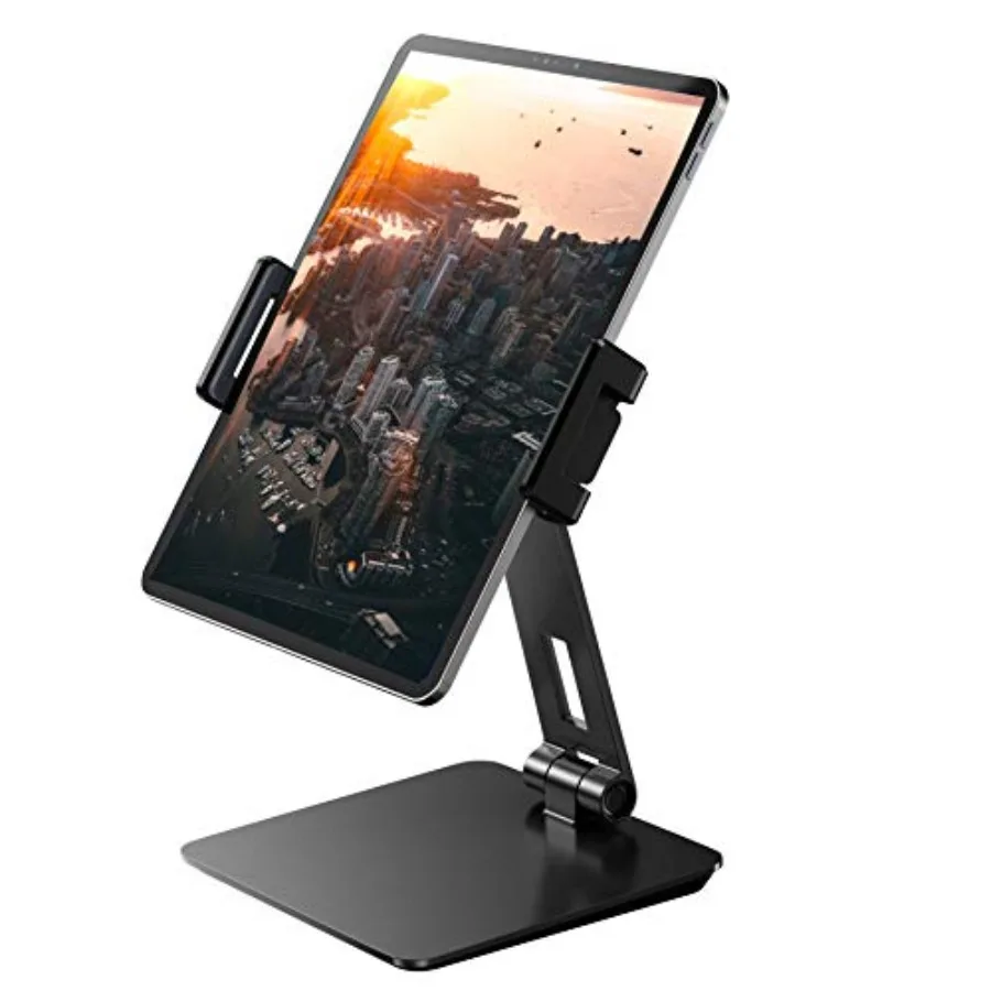 

iPad Stand Holder Heavy-Duty Aluminum Alloy Tablet Stand 360 Swivel Foldable iPad Pro Air Charging Stand Holder for Desk Bed St