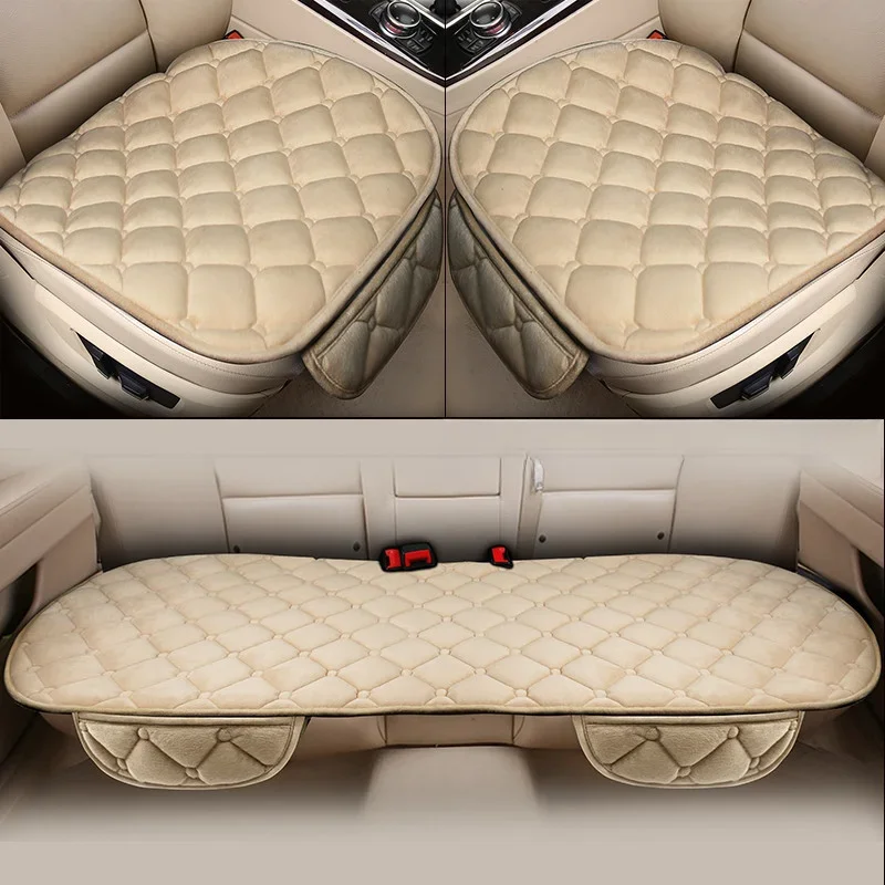 KKJOY Autositzbezüge, warme Sitzkissen, Plüsch-Sitzbezüge, Herbst-Winter, universell für Limousine, Schrägheck, SUV, Sitzmatten – Detail 6