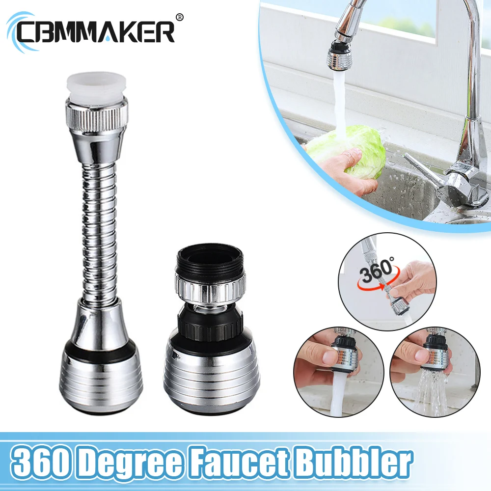 

360 Degree Kitchen Faucet Bubbler 2 Modes Adjustable Water Filter Diffuser Water Saving Nozzle Faucet Aerator Connector Tools