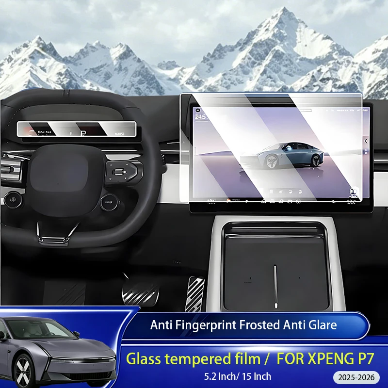 Matte anti glare protective film for XPENG P7 2025-2026, suitable for GPS screens and reinforced glass LCD screens - accessories