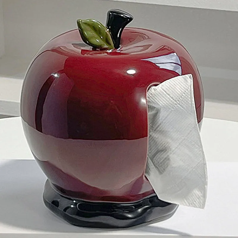 

Недорогая роскошная керамическая коробка для салфеток в форме яблока, настольное украшение для дома и гостиной, креативный декор