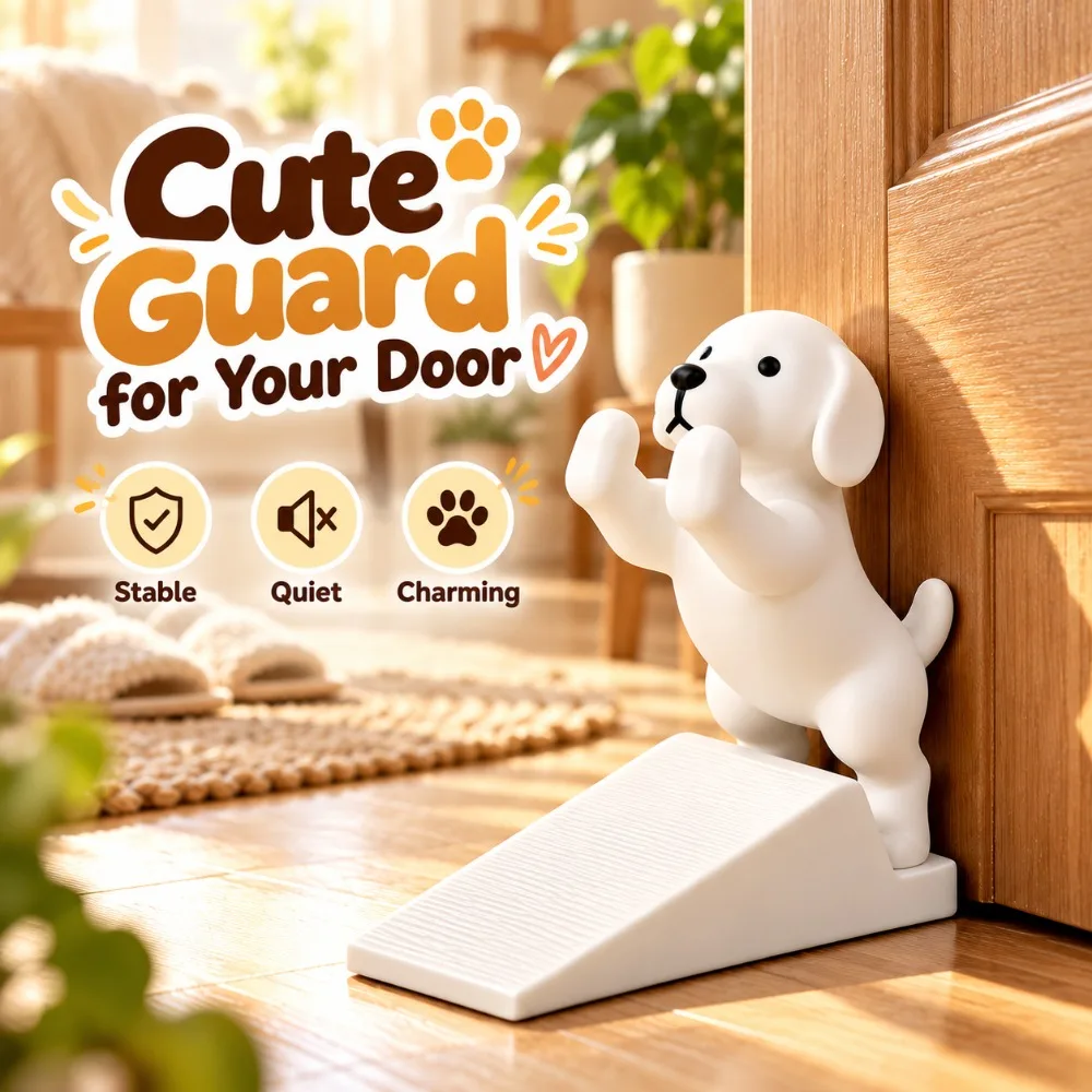3D Printed Cute Door Stopper 1PC Movable Floor Holder Non Slip Base for Bedroom Hallway Living Room and Wall Protection