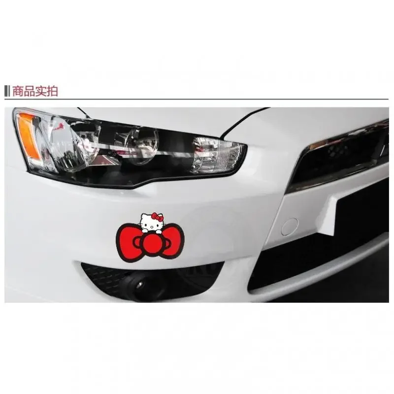 Kawaii Hello Kitty Sticker Bow Tie Car  Water Cup Anime Fashion Accessories Cartoon Decor Exquisite Patch Paster Birthday Gift