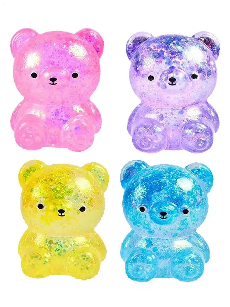 피젯 베어 장난감 편안한 감각 피젯 장난감 만화 부드러운 동물 장난감 슬로우 라이징 스퀴즈 베어 장난감 크리스마스 파티용