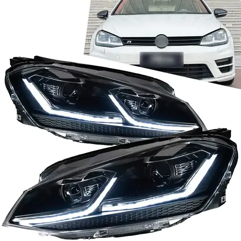 2Pcs Car LED Lights For Golf 7 2013-2017  Headlight MK7 Upgrade  Design LED Auto Headlights Assembly DRL Bifocal Lens Lamp Accessories