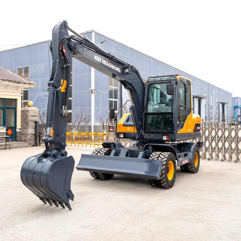 Sales Wheeled Excavator 9 Tons Heavy Machinery Equipment Diesel Backhoe Excavator Construction Trenching Support Customization