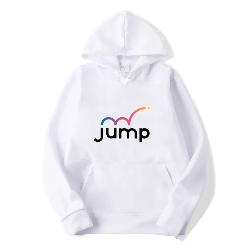 JUMP Letter Printed Hoodies for Men Autumn Winter Long Sleeve Pullover Sweatshirt Casual Outdoor Unisex Sportswear Tops