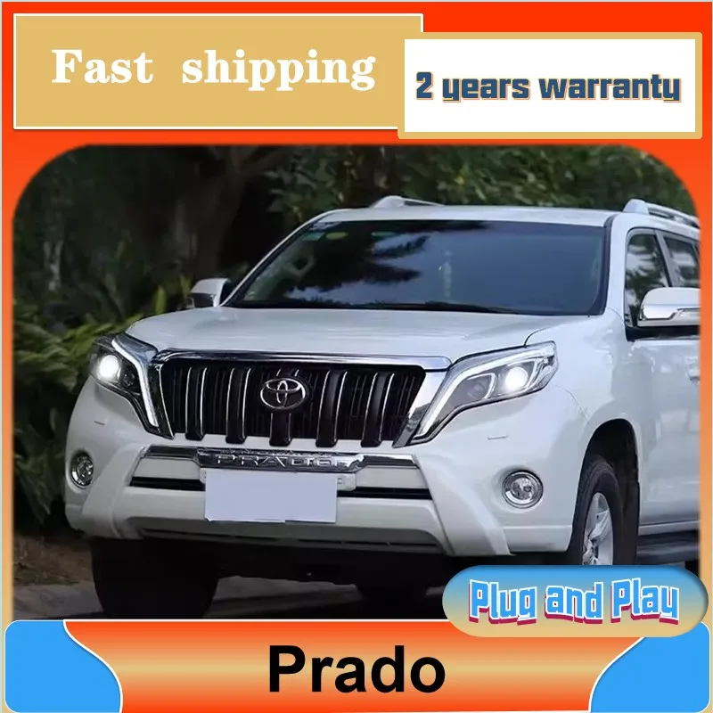 Car Styling for Toyota Prado Head Lamp 2014 2015 2016 Prado Headlight New Prado DRL Turn Signal Low High Beam Projector Lens