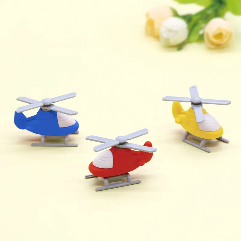 

24Pcs Wholesale Creative New Children's Learning Stationery, Eraser Novelty 3D Cute Cartoon Helicopter Eraser