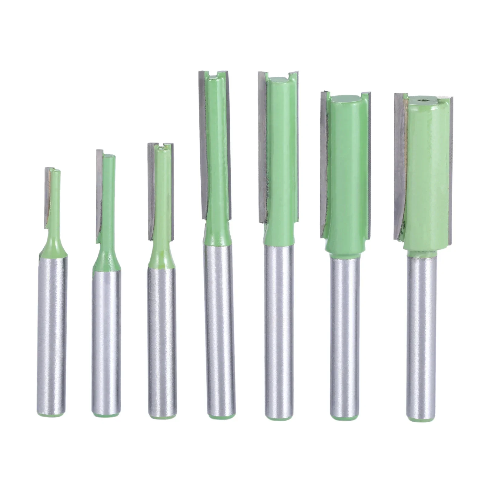 1Pc 6mm Shank Single Double Flute Straight Bit Wood Milling Cutter for Tungsten Carbide Router Bit Woodworking Tool, 22 Sizes