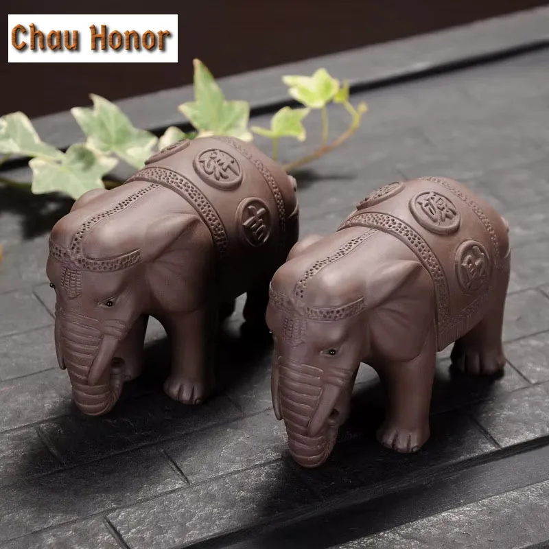 

Фиолетовая глина, слон, чай, домашние животные, искусство, креативные керамические маленькие фигурки, украшения для чайного дома, подарки для декора