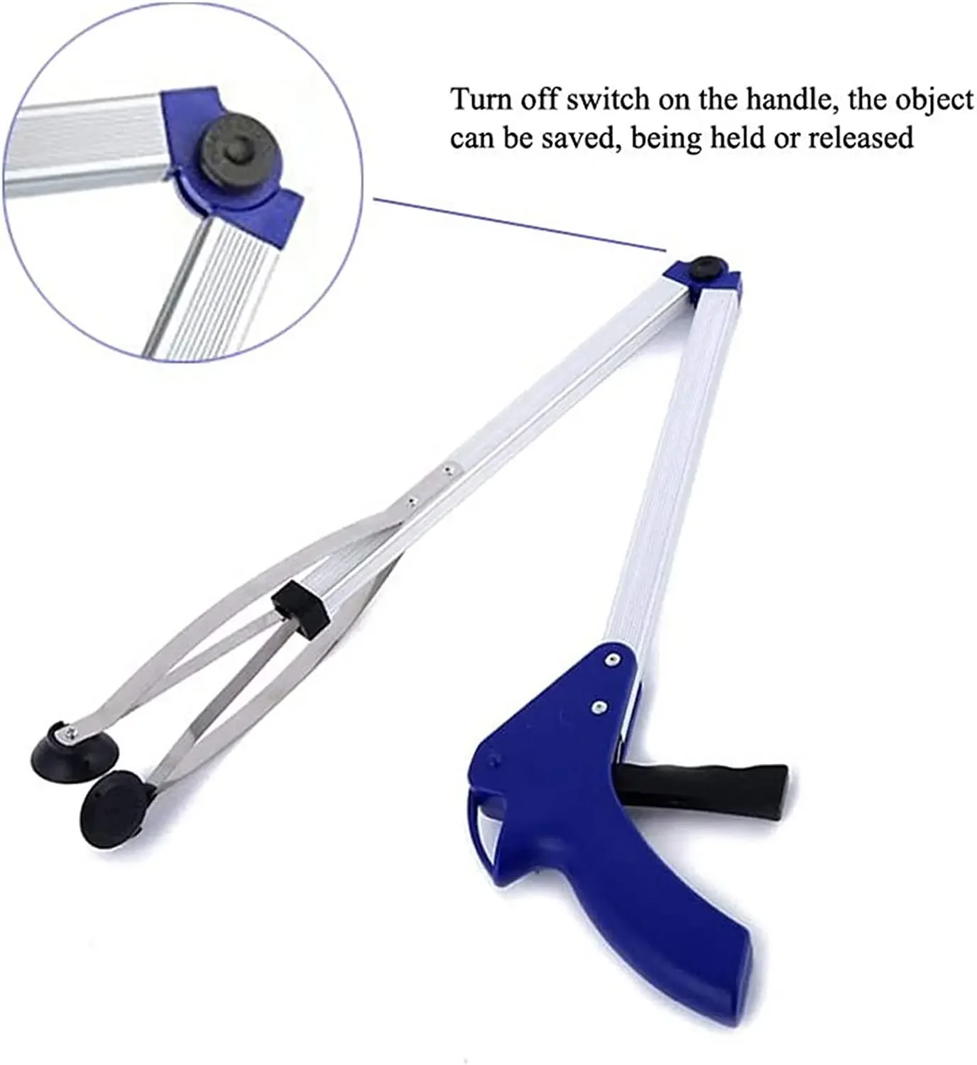 Praktischer, extra langer Armverlängerungs-Reacher-Grabber, faltbares Müll-Aufnahmewerkzeug für Katzenpflücker, Garten, Nabber, Behinderte – Detail 4