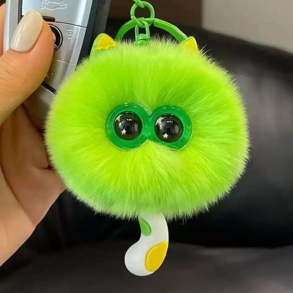 Cute Cartoon Pendant Creative Couples Imitation Rex Rabbit Fur Keychain Bag Accessories Kawaii Trendy Cute Kitten