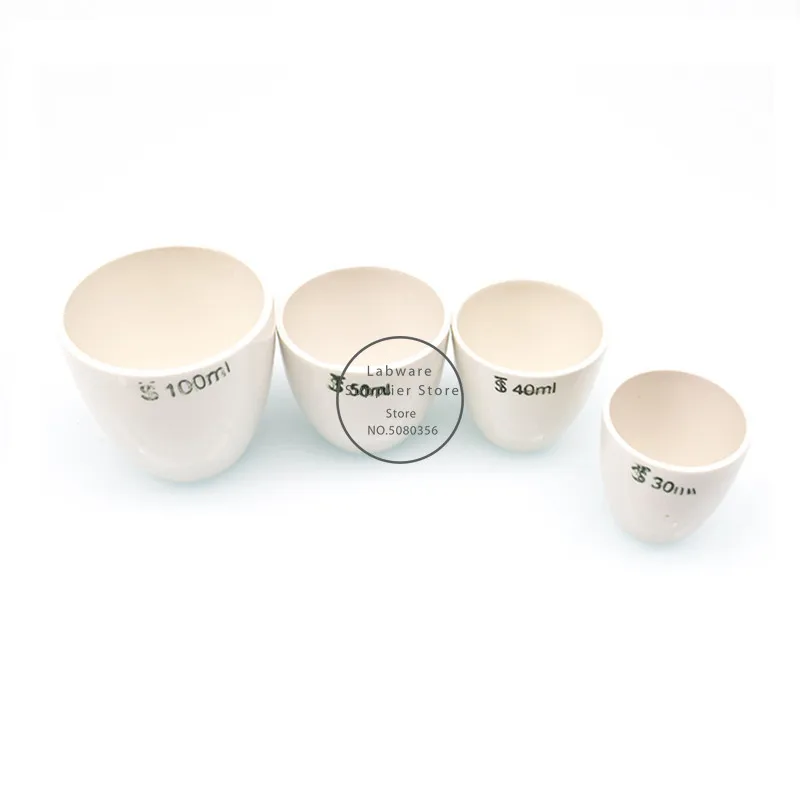 All size available 5ml to 300ml Porcelain crucible lab 1/2/5/10pcs ceramic crucible with lid for school labratory experiment